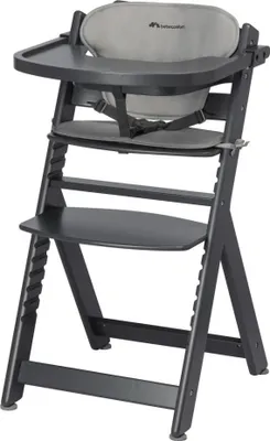 Produktbild von Bebeconfort Timba + Sitzkissen, Kinderhochstuhl Mitwachsend, 6 Monate-10 Jahre, Abnehmbares Tablett, Verstellbarer Sitz/Fußstütze, Mineral Graphite