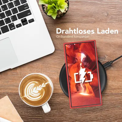 Produktbild von EAZY CASE - TPU Hülle für Samsung Galaxy S24 Ultra, TPU Case stoßfeste Handyhülle, weiches Cover mit Kameraschutz, Silikonhülle in Rot