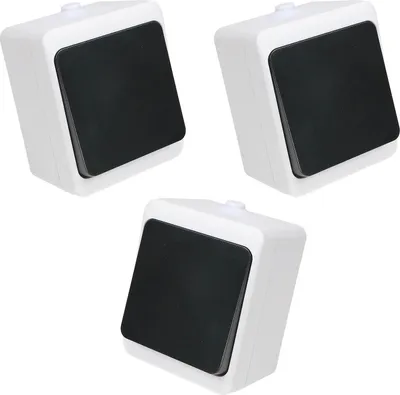 Produktbild von 3er Set REV AquaMini Aus-/Wechselschalter Aufputz IP54 Feuchtraum kompakt platzsparend mini
