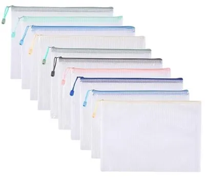 Immagine prodotto di Cartelle portadocumenti in plastica A5 con cerniera - Confezione da 10