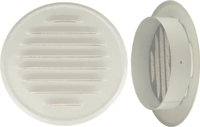 Produktbild von Ventilationsgitter Lüftungsgitter FEINZ - Metall - 150 mm - Weiß - mit Flansch - langlebig und effizient