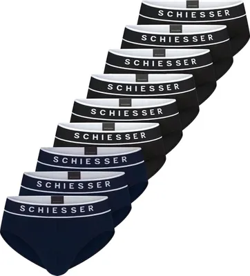 Produktbild von Schiesser 9er Pack 95/5 Baumwolle Rio Slip / Unterhose Sportlicher Webgummibund mit Logo-Prägung, Bequeme Beinausschnitte für optimalen Sitz, Angenehm weich und formstabil für täglichen Komfort