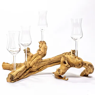 Produktbild von Schnapsgläser | Grappagläser | Grappawurzel edel auf Einer Wurzel aus echtem Holz. Jedes Stück EIN Unikat! Vatertagsgeschenk, Geburtstagsgeschenk