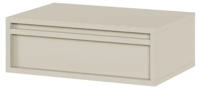 Nachtkastje 50 cm, Wandmontage, mit Schublade, Grau-Beige