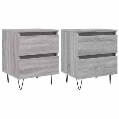 Produktbild von Nachttische 2 Stk. Grau Sonoma 40x35x50 cm Holzwerkstoff