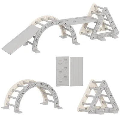 Produktbild von AIYAPLAY Klettergerüst Indoor, 5 in 1 Kletterdreieck, Kletterbogen mit Rutsche