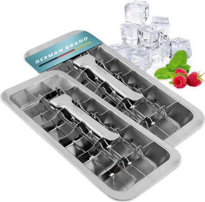 Produktbild von Retro Eiswürfelform - Nachhaltig und Geschmacksneutral - Set von 2 - Edelstahl