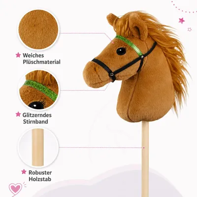 Productafbeelding van LENA Paardenspeelgoed, model "Steckenpferd", roodbruin, 70 cm