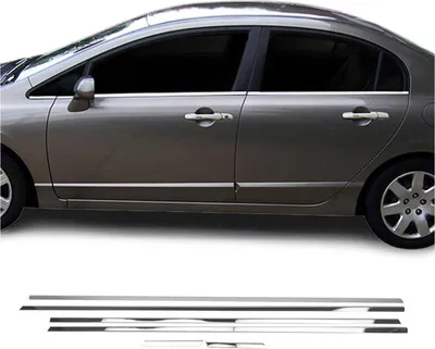 Zdjęcie produktu dla Listwy okienne do Hondy Civic 2006-2011 stal nierdzewna chrom 6szt