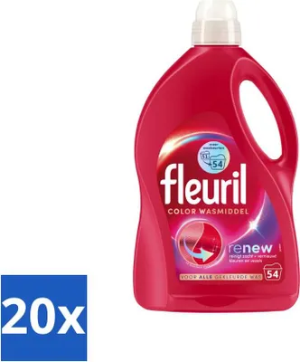 Produktbild von Fleuril - Waschmittel - Renew Color Flüssigwaschmittel - Buntwäsche - 54 Wäschen - Vorteilspack - 20 Stücke