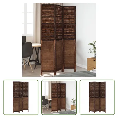 Produktbild von The Living Store 3-tlg. Raumteiler Dunkelbraun Massivholz Paulownia