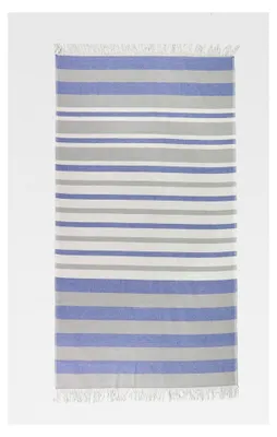 Produktbild von Hamamtuch Pestemal 90 x 170 cm 100 Badetuch Handtuch Strandtuch Saunatuch (Klassische Streifen Blau)
