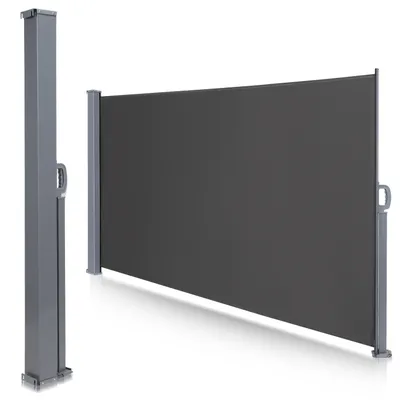 Zdjęcie produktu dla Wysuwana aluminiowa markiza boczna Jiubiaz Markiza ogrodowa Ochrona przed słońcem Ochrona przed deszczem 160x300 Szary