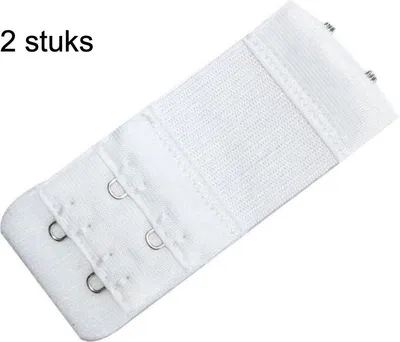 Produktbild von CHPN – Verlängerter BH – BH-Verlängerer – Verlängertes BH-Band – Weiß – 2 Haken – Elastisch – Universal – BH – BH-Zubehör – Zu enger BH – 2 Stück