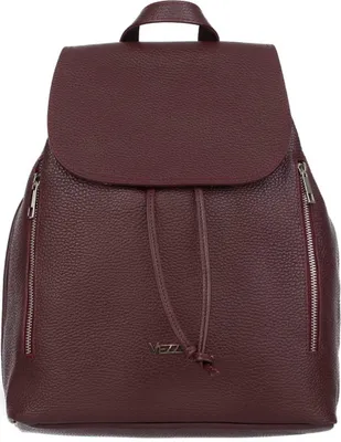 Produktbild von Campo Leder-Rucksack – Italienisches Leder, 1 Fach, 4 Taschen, Silberne Beschläge, Rot Bordeaux, Groß – Ideal für Alltag und Reisen