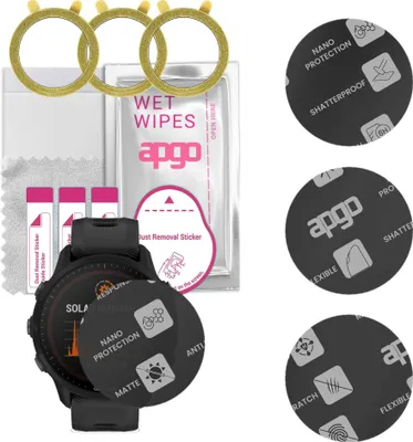 Produktbild von apgo 3 Stück Schutzglas, Matt, kompatibel mit Garmin Forerunner 955 Solar Smartwatch, Hybrid 8H, Ersatz für Hartglas, Displayschutzglas, Bildschirmschutz, Displayschutz, kratzfest