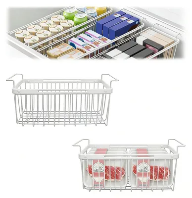 Productafbeelding van Vriezermand - Uittrekbaar - Metaaldraad - 15,35 tot 23,42 inch - Set van 2 - Wit