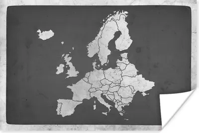 Produktbild von MuchoWow® Poster Vintage Eurocard - schwarz und weiß 180x120 cm - Fotoplakat