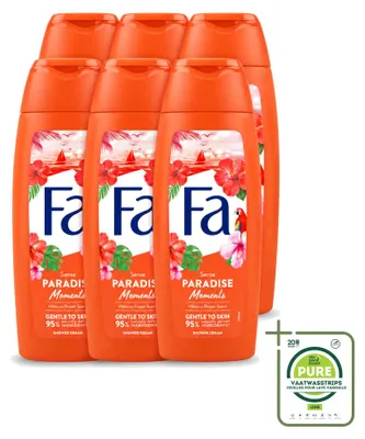 Produktbild von 6 x Fa Paradise Moments Douchecreme Hibiscusbloem 250 ml - Großpackung - 6 Stücke