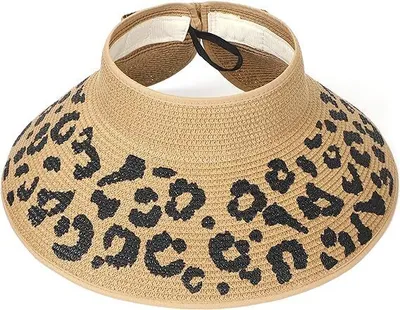 Produktbild von Damen Strand Strohhut mit Zopföffnung und breiter Krempe, Sommer Schirmmütze, faltbar, Sonnenschutz, reisetauglich für Pool