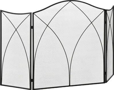 Zdjęcie produktu dla Składana osłona komina, 3-panelowa, 126x2x76 cm, trwała konstrukcja