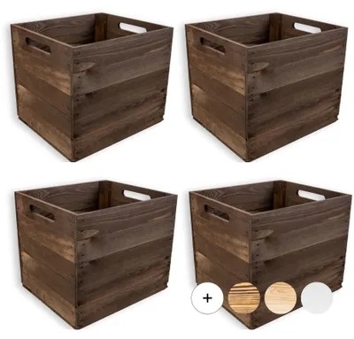 Productafbeelding van Creative Deco 4 x Houten Kist Kallax, 33 x 37 x 33 cm