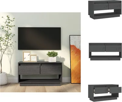 Produktbild von vidaXL TV-Schrank Grau 74x34x40 cm Massivholz Kiefer -  TV-Möbel