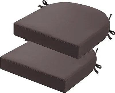 Zdjęcie produktu dla Poduszki na krzesła ogrodowe – krzesła ogrodowe – wygodne siedziska – poliester odporny na warunki atmosferyczne – 43 x 43 x 5 cm – zestaw 2 sztuk – kolor szary