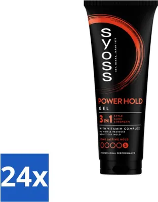 Produktbild von Syoss - Power Hold - Haargel - Extra starke Fixierung - 250 ml - Vorteilspack - 24 Stücke
