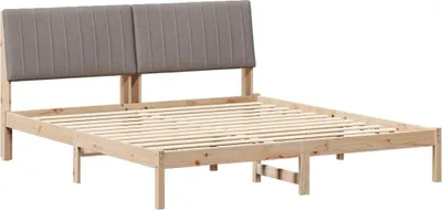 Zdjęcie produktu dla Łóżko Drewniane 180x200 Brązowe Rama Łóżka ze Stelażem Dwuosobowe