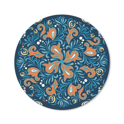 Produktbild von MuchoWow® Mauspad Mousepad Blume - Blätter - Punkte - Muster 20x20 cm - Mousepads - Maus Mat - Pad - Mausunterlage - Schreibtischmatte