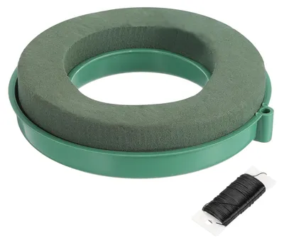 Steckschaum-Ring 15 cm grün/schwarz für Blumen
