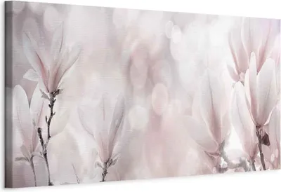Produktbild von Italienischer Leinwand Leinwandbild - Misty Flowers (1 Part) Narrow 150x50 cm Blumen b-B-0560-b-a