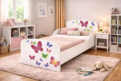 Produktbild von Bayagu Kinderbett 160x80cm aus MDF mit Matratze Lattenrost und Rausfallschutz