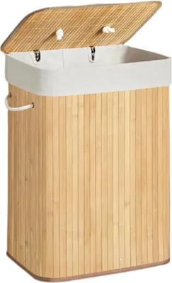 Produktbild von Wäschekorb mit Deckel, Bambus, 72 l, 40 x 60 x 30 cm