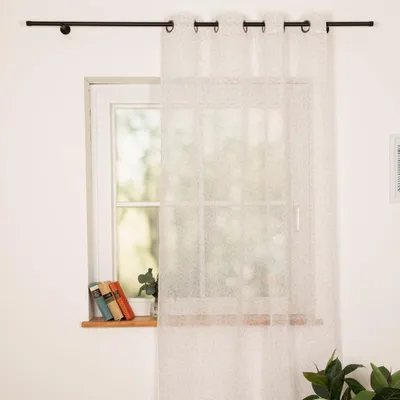 Produktbild von Vorhang Ösenvorhang Leo Voile halbtransparent weiß beige 140x260cm