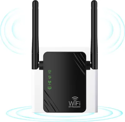 Produktbild von 7MAGIC WiFi Repeater, WLAN Verstärker WLAN Repeater 300Mbit/s, 2.4GHz WiFi Repeater Unterstützung WPS,WiFi Verstärker, kompatibel zu Allen WLAN Geräten,Access Point/Router/AP, schwarz