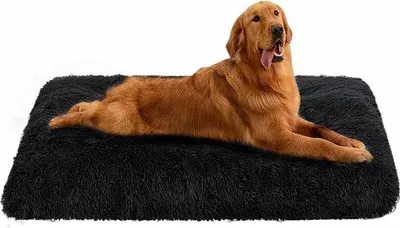 Immagine prodotto di Letto per cani grande e lavabile, nero, 94x63 cm, antiscivolo, in peluche