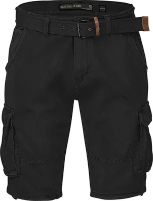 Produktbild von Indicode Kjeld Herren Cargoshorts mit 6 Taschen inkl. Stoffgürtel aus 100% Baumwolle | Kurze Hose Bermuda Sommer Herrenshorts Short Men Pants Cargohose kurz Sommerhose für Männer (3XL, Black)