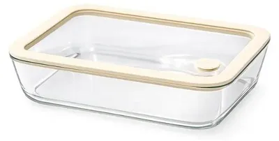 Produktbild von Rechteckiger Glas-Vorratsbehälter 22 x 17 cm, 1400 ml, luftdichter Deckel