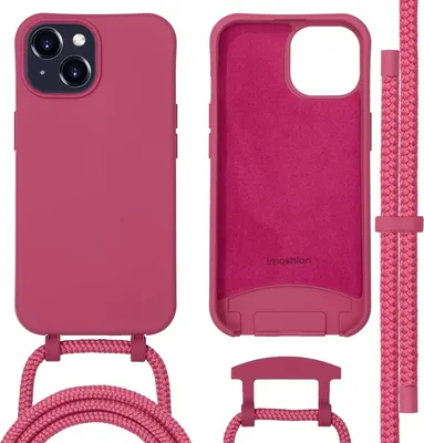 Immagine prodotto di imoshion Cover posteriore colorata con catena rimovibile per cellulare e MagSafe iPhone 15 - Lampone
