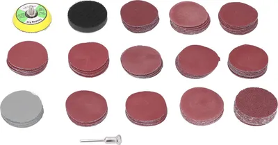Image de Jeu de 133 disques abrasifs pour polissage avec tampon abrasif, papier abrasif rond 2 pouces, DM05601281
