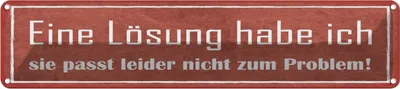 Produktbild von vianmo Blechschild 10x46 cm Lösung passt nicht zum Problem Dekoration Spruch Zitat