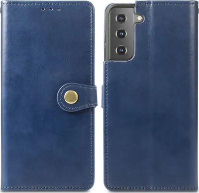 Produktbild von Mobigear Snap Button  Samsung Galaxy S21 Plus Hülle Klapphülle Geldbörse - Blau