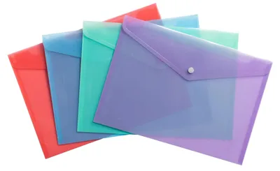 Produktbild von Exacompta 28x Hüllen mit Druckknopf, PP 200, A4, - sortiert - 35450E