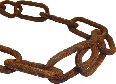 Produktbild von vitaliano rostige Stahlkette Gliederkette Meterware, 2 Meter, 5mm stark, Eisenkette im Antik, Retro, Vintage-Stil, als Regenablaufkette, Ringkette, Lampenkette, Deko, Metall Rost Deko für Garten