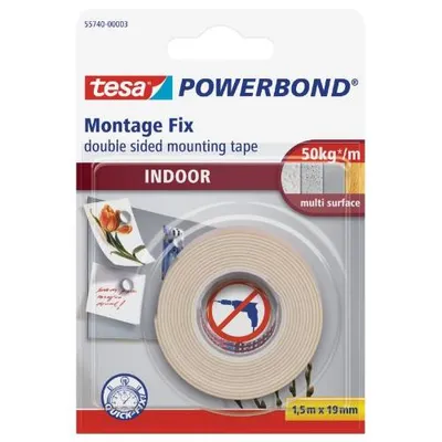 Image de TESA Bande adhésive "Powerbond 55740", double face, pour l'intérieur, 19 mm x 1,5 m