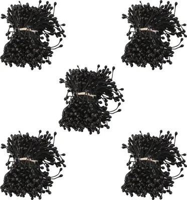 Produktbild von Künstliche schwarze Staubgefäße, 1800 Stück, 6 cm, für kreative Dekoration