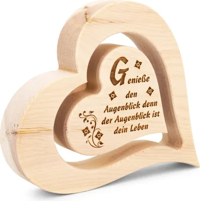 Produktbild von Zirbenherz 20cm Genieße den Augenblick