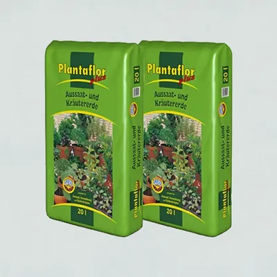 Produktbild von Plantaflor Aussaaterde Kräutererde, Anzuchterde, 2 x 20L, Aussaat, Kräuter, Anzucht Erde, luftiges Substrat ideal zur Aufzucht